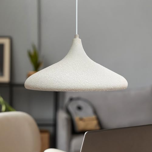 bamyum Hängelampe Esstisch Wohnzimmer Weiß Ø35 cm, Champion Hängelampe Industrial Vintage, Küchenlampe Hangend Vintage Pendelleuchte Wohnzimmer Schlafzimmer Hängeleuchte Esstisch Pendelleuchte Vintage von bamyum