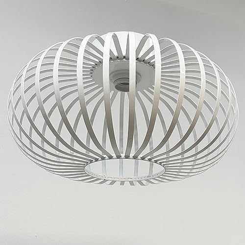 bamyum Vertigo Cage Ceiling Light Ø40 cm 1 flammig, Modern Deckenlampe Weiß, Küchenlampe Deckenleuchte Weiß E27, Küchenlampe Deckenleuchte Vertigo Modern, Deckenlampe Wohnzimmer und Schlafzimmer von bamyum