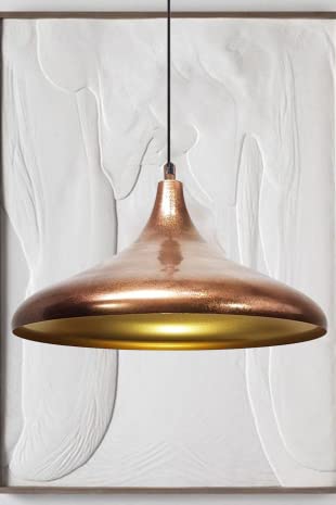 bamyum Vintage Handgemalte Hängelampe | Champion | Ø 35 cm Metall Küchenlampe Hängend Metall Pendelleuchte Wohnzimmer Lampenschirm Hängelampe Esstisch Wohnzimmerlampe von bamyum