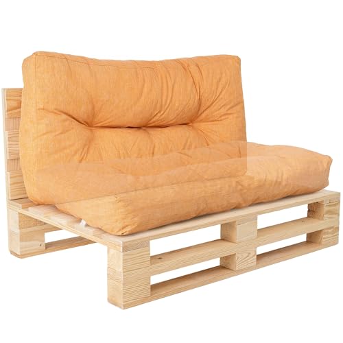 bananair - Palettenkissen Outdoor - Bequem, Robuster, UV-beständiger & Wasserabweisender - Ideal für Europaletten/Palettenmöbel/Palettensofa/Gartenmöbel (Sitz- oder Rückenkissen, 120x60 cm, Orange) von bananair