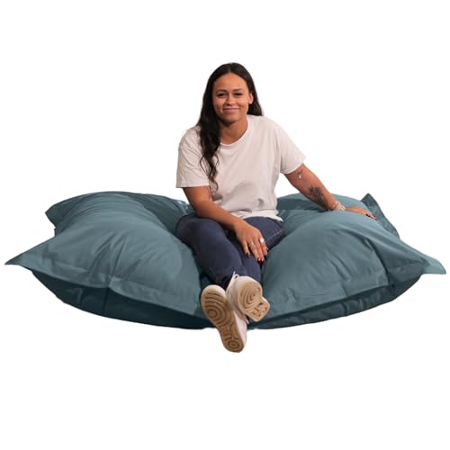 bananair Sitzsack Outdoor XXL Wasserfest - Bequem, Vielseitig, UV-beständig, Maschinenwaschbar Bezug - Sitzsack Kinder & Erwachsene für Garten, Ideal auch in Innenräumen - 180 x 140 cm - Dunkelgrau von bananair