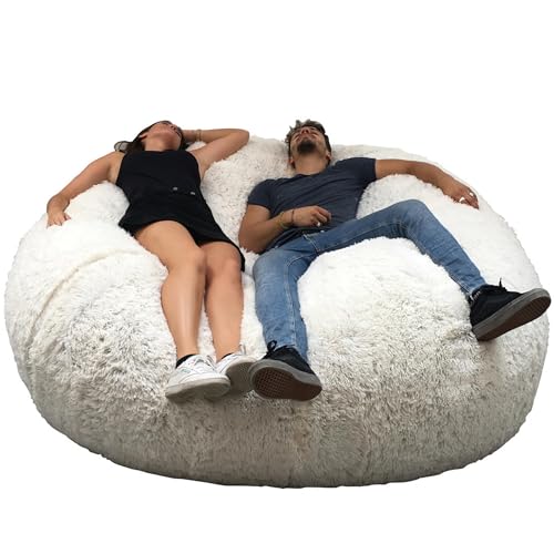 bananair Sitzsack XXL mit Füllung - Größe 180 cm - Weich und Bequem - Maschinenwaschbarer Kunstpelzbezug - Großzügig gefüllt mit Schaumstoffen - Riesen Sitzsack, Sessel, Sofa - Farbe Weiß bananair Sitzsack XXL mit Füllung - Größe 180 cm - Weich und Bequem - Maschinenwaschbarer Kunstpelzbezug - Großzügig gefüllt mit Schaumstoffen - Riesen Sitzsack, Sessel, Sofa - Farbe Weiß von bananair