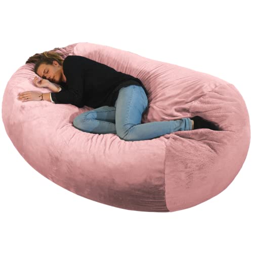 bananair Sitzsack XXL mit Füllung für Kinder und Erwachsene, 160 x 90 x 60 cm - Weich und Bequem - Maschinenwaschbarer Bezug - Sitzsack Sofa (Rosa) von bananair