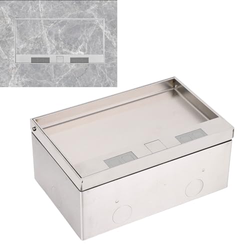 Bodeneinbausteckdose, 4000 W Flache, Versteckte Steckdose, 3 X 16 A, Edelstahl-Bodeneinbausteckdose, Bodensteckdose, EU-Steckdosen-Set für Zuhause, Hotel, Schule von banapoy