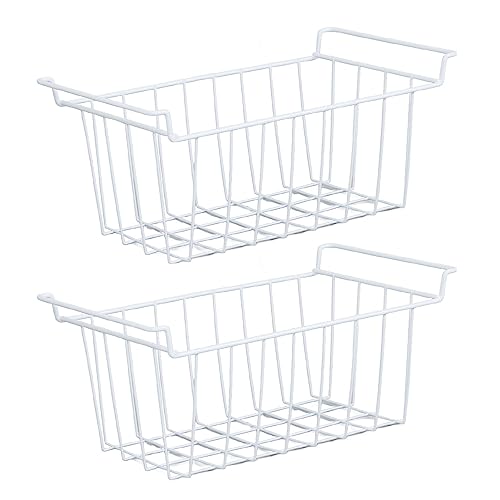 Gefriertruhe Organizer Bin, 2Pcs stapelbar Metall Draht Lagerung Körbe Kühlschrank Gefrierschrank Veranstalter Rack, Küche Vorratskammer Organisation Körbe Lagerung Rack Schrank (L 41.5*W 24.5*H 20cm) von banapoy