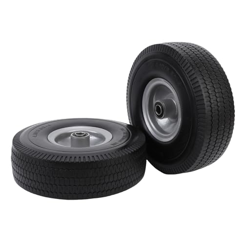 banapoy 2 Stück 10 Zoll Voll Kautschuk Reifen, 4,10/3,50-4 in Anti-Explosions-Rädern mit 5/8 "Lager, 2,2" Offset-Nabe, Ersatz Reifen für Garten Wagen, Hand-LKW, Schubkarre banapoy 2 Stück 10 Zoll Voll Kautschuk Reifen, 4,10/3,50-4 in Anti-Explosions-Rädern mit 5/8 "Lager, 2,2" Offset-Nabe, Ersatz Reifen für Garten Wagen, Hand-LKW, Schubkarre von banapoy