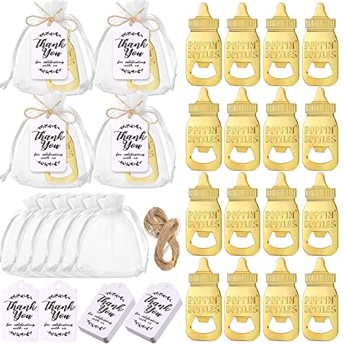 banapoy 24 Packungen Poppin-Flaschenöffner, Niedliche Baby-Flaschenöffner, Babyparty, Gastgeschenke, Partygeschenke, Babyflaschen-Flaschenöffner für Gäste, Hochzeitsfeier, Souvenirs (Golden) von banapoy