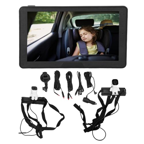banapoy Dual -Baby -Autokamera für 2 Kinder, 7 -Zoll -Ultrawide -HD -Display, 360 ° Rotatable Dual -Backseat -Kamera, Zwei Kanalbabys mit Anti -Shake -Mount, Zigarre Leichter von banapoy
