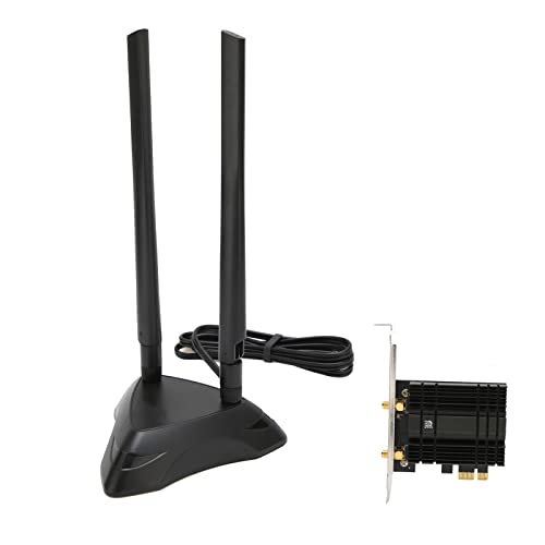 PCIe WiFi 6E-Karte, 2,4 GHz 5,8 GHz 6 GHz Triple-Band-WLAN-Karte 5400 Mbit/S PCIe-Wireless-Adapter mit Bluetooth 5.2, 6dBi PCIe Express-Adapter-Netzwerkkarte für PC-Gaming-Streaming von banapoy