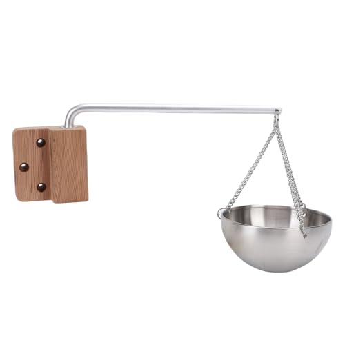 banapoy Sauna-Aromatherapie-Schale, Edelstahl-Saunaöl-Duftdiffusor-Becherhalter mit Schwenkarm, Schale aus Zedernholz für ätherische Öle für Bade-Spa von banapoy