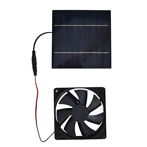 banapoy Solarpanel-Ventilator-Bausatz, 10W 12V Einzelner solarbetriebener Abluftventilator, Wasserdicht Tragbar Fensterabzugsventilator für Camping Gewächshaus Gazebo Hühnerstall Outdoor von banapoy
