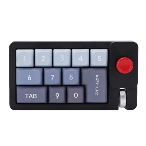 banapoy Wired Mechanical Numpad, 12 Tasten Programmierbarer Heißer Swappable -Kabel -Nummernpad, RGB -Multifunktions -Joystick -Rad -Tastatur für den Laptop -PC (Black) von banapoy
