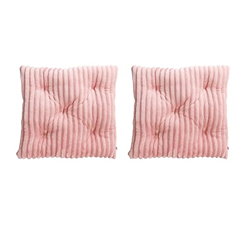 Sitzpolster für Esszimmerstühle, Cord, mehrere Farben, Stuhlkissen, Single/Set von 2/Set von 4/6, für Esszimmer, Küche, Garten, Büro, Rosa, 2 Stück 40 x 40 cm (16 x 16 cm) von bandezid