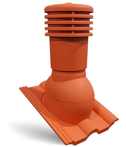 Bandloo VENTOS X – PLUS R Ziegelrot DN150 – Universeller Dachentlüfter mit Kondensatablauf für Betonziegel, Lüftung Kaminaufsatz für Steildach, Wetterfest & UV-beständig (Ziegelrot) von bandloo