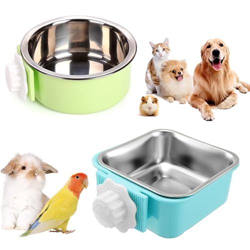 bangminda Futternapf für Kleintiere Kaninchen Katze Hunde 2 Pack Hasen Näpfe Set Edelstahl Hundenapf Hängend für Kisten Käfige Abnehmbare Wassernapf für Hamster Vogel Chinchilla Meerschweinchen bangminda Futternapf für Kleintiere Kaninchen Katze Hunde 2 Pack Hasen Näpfe Set Edelstahl Hundenapf Hängend für Kisten Käfige Abnehmbare Wassernapf für Hamster Vogel Chinchilla Meerschweinchen von bangminda