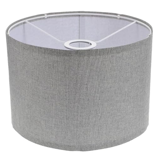 bangminda Zylindrischer Leinen-Lampenschirm Grau, E27, 30x30x20 cm, für Hängelampen, Tischlampen, Wandlampen, Nachttischlampen, Stehlampen von bangminda