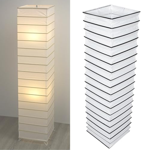Papier Stehlampe Lampenschirm 125 cm Papierdesign Stehlampenschirm Reispapier Stehlampe Lampenschirm in Eckig mit Bambus Dekor Standleuchte Ersatzschirm Zeitgenössischer Stehlampenschirm Ersatz von bangminda