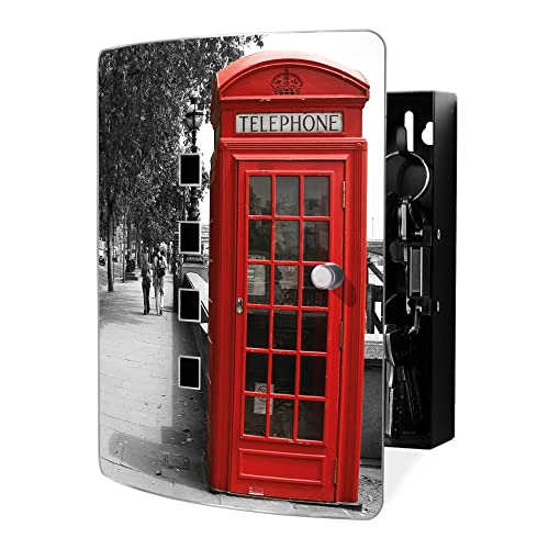 banjado Design Schlüsselkasten aus Edelstahl für 10 Schlüssel/Schlüsselbox zur Schlüsselaufbewahrung 24 x 21,5 x 7cm groß mit praktischem Magnetverschluss/Motiv London Red Telephone banjado Design Schlüsselkasten aus Edelstahl für 10 Schlüssel/Schlüsselbox zur Schlüsselaufbewahrung 24 x 21,5 x 7cm groß mit praktischem Magnetverschluss/Motiv London Red Telephone von banjado
