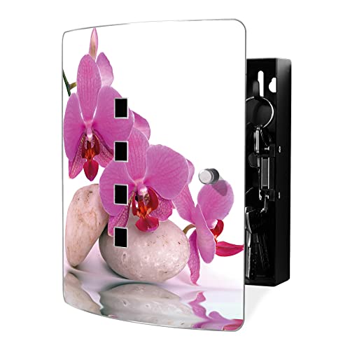 banjado Design Schlüsselkasten aus Edelstahl für 10 Schlüssel/Schlüsselbox zur Schlüsselaufbewahrung 24 x 21,5 x 7cm groß mit praktischem Magnetverschluss/Motiv Orchidee banjado Design Schlüsselkasten aus Edelstahl für 10 Schlüssel/Schlüsselbox zur Schlüsselaufbewahrung 24 x 21,5 x 7cm groß mit praktischem Magnetverschluss/Motiv Orchidee von banjado