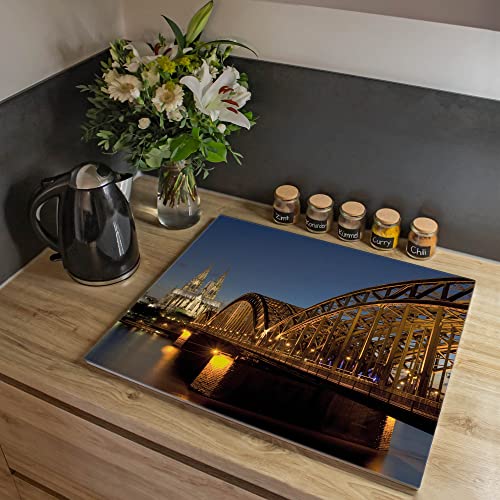 banjado® Herdabdeckplatte Glas 1-teilig 60x52 cm/Schneidebrett Herdabdeckung mit Motiv Köln/Herdabdeckplatten Ceranfeld 1teilig / Schneidebrett Glas individuell einsetzbar banjado® Herdabdeckplatte Glas 1-teilig 60x52 cm/Schneidebrett Herdabdeckung mit Motiv Köln/Herdabdeckplatten Ceranfeld 1teilig / Schneidebrett Glas individuell einsetzbar von banjado