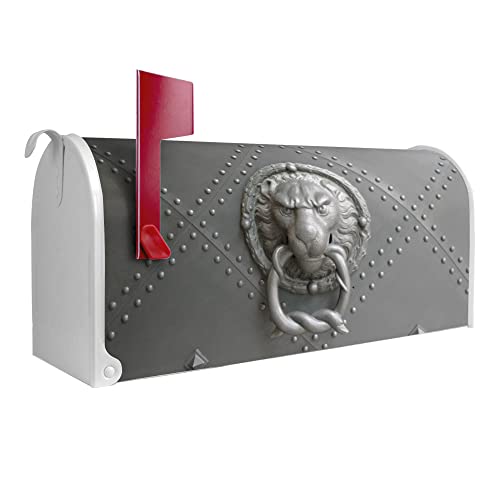 banjado® Amerikanischer Briefkasten - US Mailbox/Letterbox mit Motiv Eisentor 51x22x17cm - Postkasten Stahl aus Amerika – Briefkasten amerikanisch pulverbeschichtet von banjado