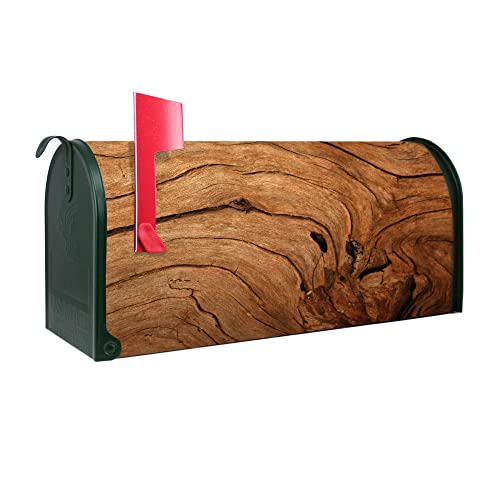 banjado® Amerikanischer Briefkasten - US Mailbox/Letterbox mit Motiv Trockenes Holz 51x22x17cm - Postkasten Stahl aus Amerika – Briefkasten amerikanisch pulverbeschichtet von banjado