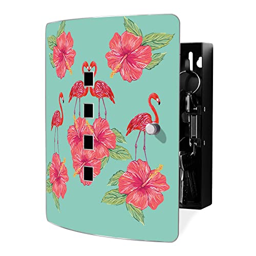 banjado® Design Schlüsselkasten aus Edelstahl mit Motiv Flamingo Liebe für 10 Schlüssel - Schlüsselschrank zur Schlüssel Aufbewahrung 24 x 21,5 x 7cm groß mit praktischem Magnetverschluss von banjado