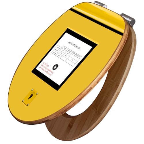 banjado Design WC Sitz Bambus Absenkautomatik 45,8x37,5cm / Toilettendeckel mit Absenkautomatik Holz/hochwertiger Bambus Klodeckel/WC-Sitz für gängigen Toiletten/Motiv Briefkasten Gelb von banjado