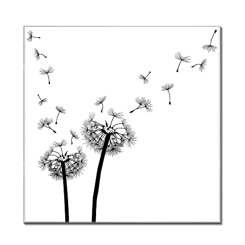 banjado® Glas Magnettafel mit 4 Magneten - Magnetwand 60x40cm mit Motiv Pusteblume 2 - Memoboard/Pinnwand magnetisch, beschreibbar, perfekt für die Küche - Magnetboard auch als Wandbild/Wandtafel von banjado