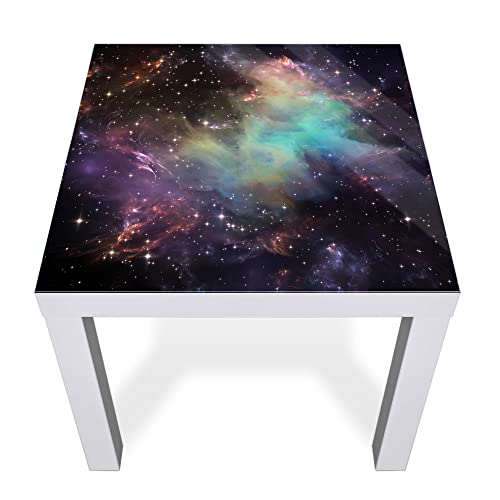 banjado® Glasplatte mit Motiv Im Weltall 2 für Tisch 55 x 55 cm/Tischplatte aus Sicherheitsglas kompatibel mit IKEA Tisch Lack/Tischplatte Glas für Beistelltisch, Couchtisch/Tisch Platte von banjado