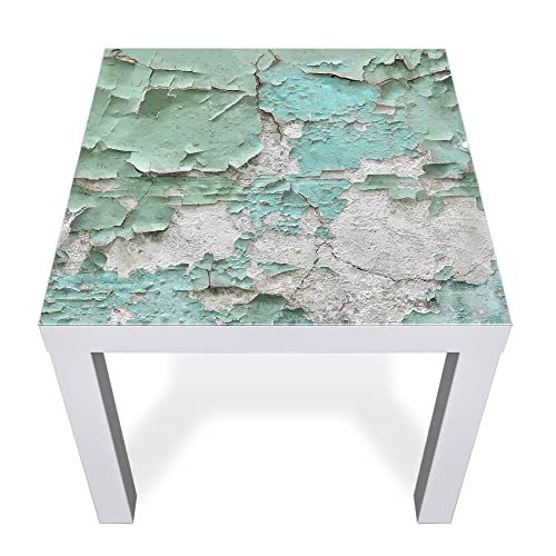 banjado® Glasplatte mit Motiv Patina Mint für Tisch 55 x 55 cm/Tischplatte aus Sicherheitsglas kompatibel mit IKEA Tisch Lack/Tischplatte Glas für Beistelltisch, Couchtisch/Tisch Platte von banjado