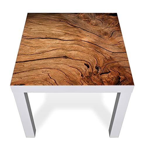 banjado® Glasplatte mit Motiv Trockenes Holz für Tisch 55 x 55 cm/Tischplatte aus Sicherheitsglas kompatibel mit IKEA Tisch Lack/Tischplatte Glas für Beistelltisch, Couchtisch/Tisch Platte von banjado