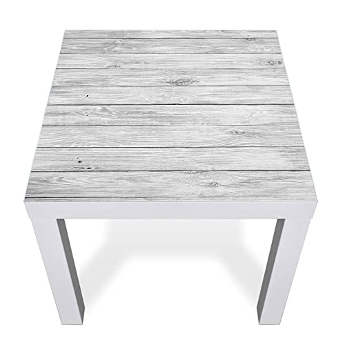 banjado® Glasplatte mit Motiv Weiß Gebeizt für Tisch 55 x 55 cm/Tischplatte aus Sicherheitsglas kompatibel mit IKEA Tisch Lack/Tischplatte Glas für Beistelltisch, Couchtisch/Tisch Platte von banjado