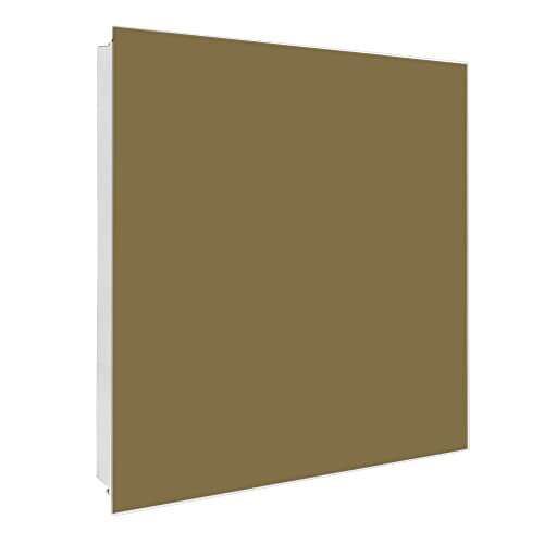 banjado® Großer Schlüsselkasten Glas/Schlüsselbox 30cm x 30cm mit 50 Haken - Motiv Gold Metallic/Schlüsselkasten modern für Schlüsselaufbewahrung mit beschreibbarer, magnetischer Glastür von banjado