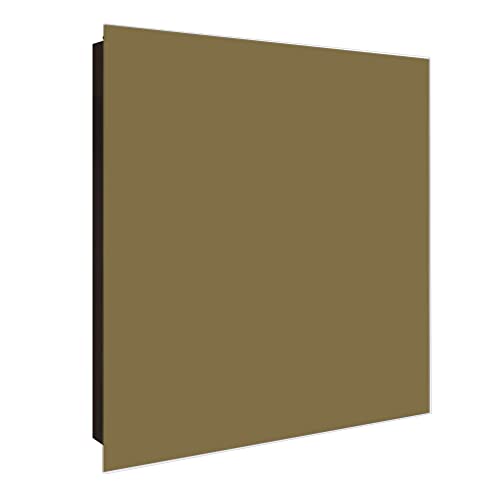 banjado® Großer Schlüsselkasten Glas/Schlüsselbox 30cm x 30cm mit 50 Haken - Motiv Gold Metallic/Schlüsselkasten modern für Schlüsselaufbewahrung mit beschreibbarer, magnetischer Glastür von banjado