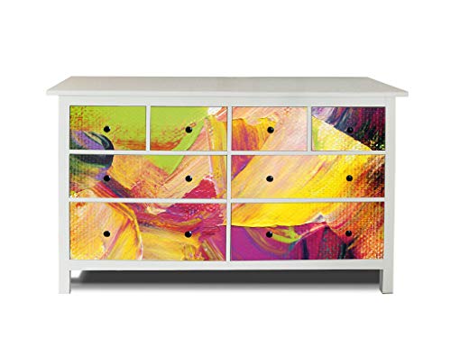 banjado® Möbelfolie selbstklebend für die IKEA Hemnes Kommode Schubladen - Schrankfolien selbstklebend mit Motiv Farbe auf Leinwand/Möbelfolie Hemnes für Kinder von banjado