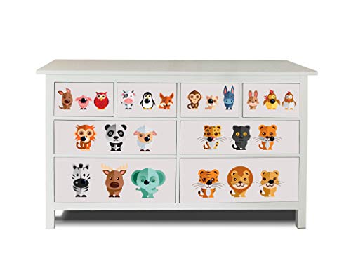 banjado® Möbelfolie selbstklebend für die IKEA Hemnes Kommode Schubladen - Schrankfolien selbstklebend mit Motiv Freunde/Möbelfolie Hemnes für Kinder von banjado