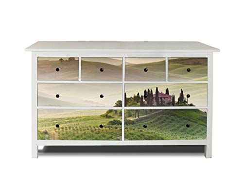 banjado® Möbelfolie selbstklebend für die IKEA Hemnes Kommode Schubladen - Schrankfolien selbstklebend mit Motiv Toscana/Möbelfolie Hemnes für Kinder von banjado