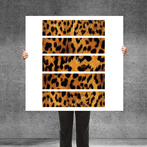 banjado® Möbelfolie selbstklebend für die IKEA Malm Kommode 6 Schubladen - Schrankfolien selbstklebend mit Motiv Leopard/Möbelfolie Malm für Kinder von banjado