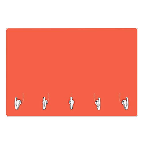 banjado® Schlüsselbrett aus Glas 30 cm x 20 cm mit Farbe Orange/Schlüsselbrett magnetisch & beschreibbar/Schlüssel Organizer Hakenleiste/Key Holder von banjado