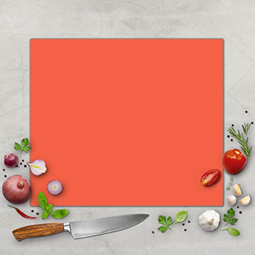 banjado® Schneidebrett Glas mit Motiv Orange/großes Glasschneidebrett/Schneidebrett mit Bild auch verwendbar als Herdabdeckplatte Glas/Schneidebrett Herdabdeckung von banjado
