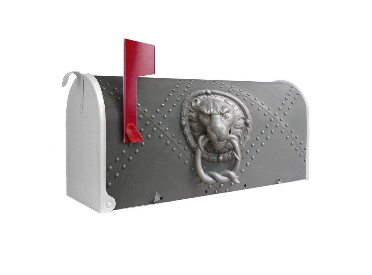 banjado Amerikanischer Briefkasten Mailbox Eisentor (Amerikanischer Briefkasten, original aus Mississippi USA), 22 x 17 x 51 cm von banjado