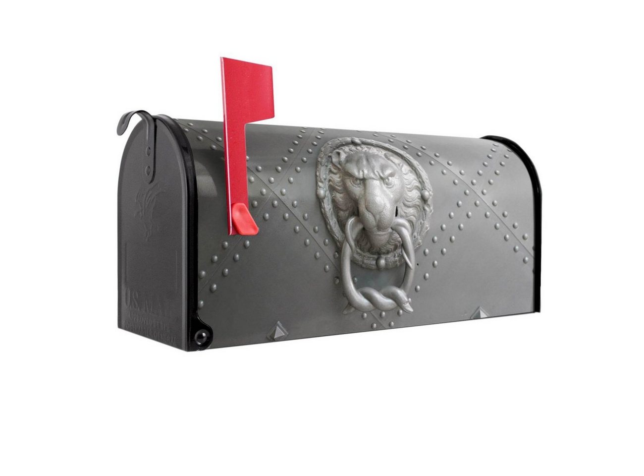 banjado Amerikanischer Briefkasten Mailbox Eisentor (Amerikanischer Briefkasten, original aus Mississippi USA), 22 x 17 x 51 cm von banjado