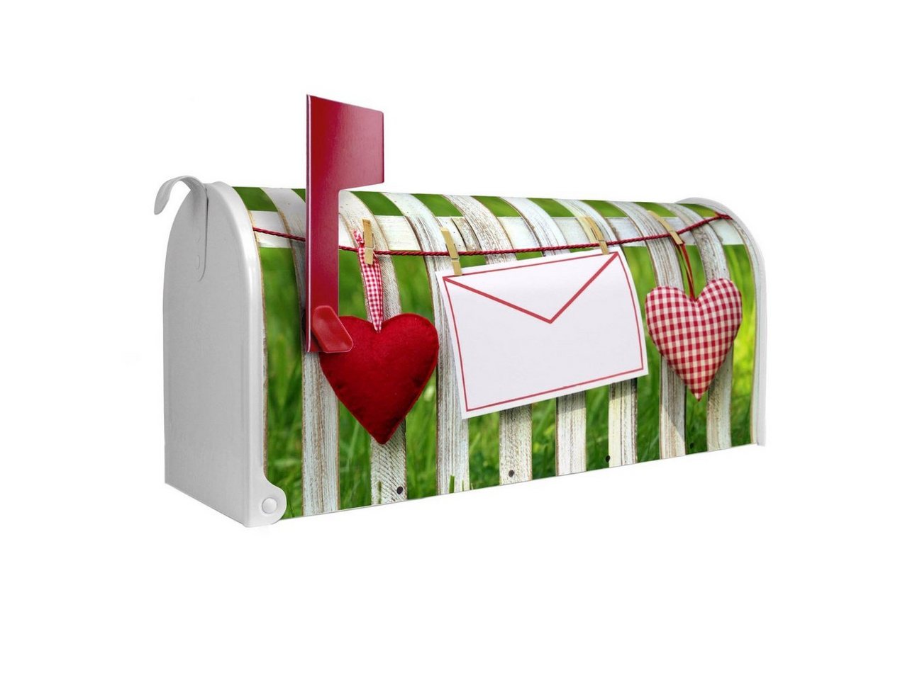 banjado Amerikanischer Briefkasten Mailbox Gartenzaun (Amerikanischer Briefkasten, original aus Mississippi USA), 22 x 17 x 51 cm von banjado