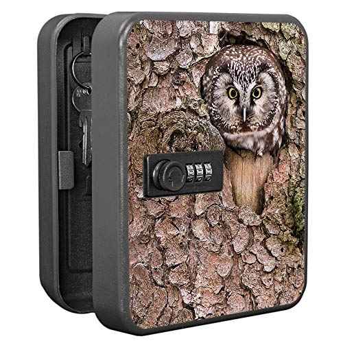 banjado Burg-Wächter Schlüsselkasten abschließbar für 20 Schlüssel/Schlüsselbox mit Zahlenschloss 16x20x8cm groß/Schlüsselaufbewahrung aus Stahlblech schwarz/Motiv Eule banjado Burg-Wächter Schlüsselkasten abschließbar für 20 Schlüssel/Schlüsselbox mit Zahlenschloss 16x20x8cm groß/Schlüsselaufbewahrung aus Stahlblech schwarz/Motiv Eule von banjado