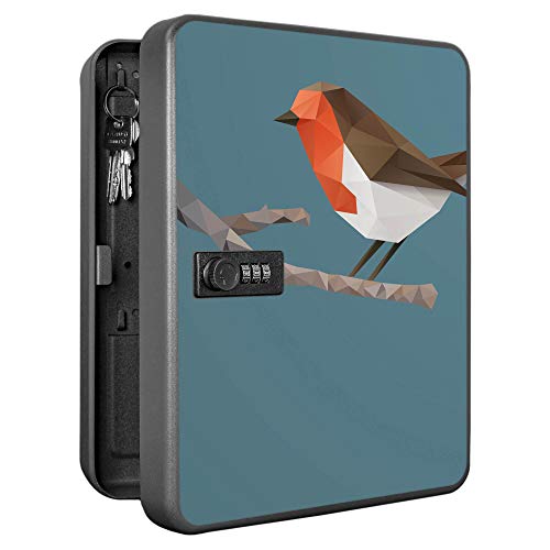 banjado Burg-Wächter abschließbarer Schlüsselkasten für 36 Schlüssel/Schlüsselkasten mit Zahlenschloss 24x30x8cm groß/Schlüsselschrank aus Stahlblech schwarz/Motiv Abstrakter Vogel banjado Burg-Wächter abschließbarer Schlüsselkasten für 36 Schlüssel/Schlüsselkasten mit Zahlenschloss 24x30x8cm groß/Schlüsselschrank aus Stahlblech schwarz/Motiv Abstrakter Vogel von banjado