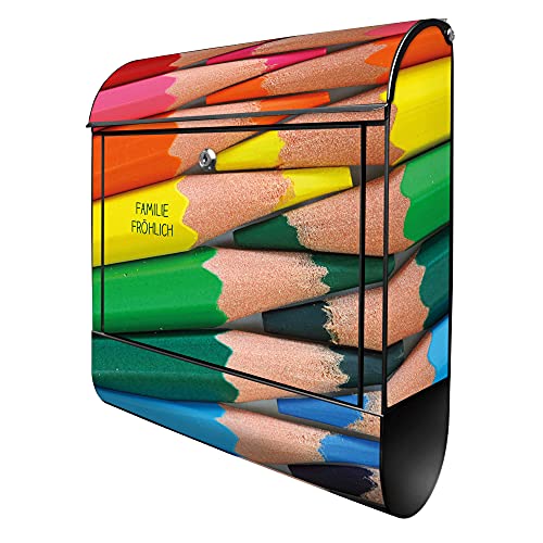 banjado® Design Briefkasten personalisiert Malstifte 38,5x46,5x13cm & 2 Schlüssel - Briefkasten Stahl schwarz Zeitungsfach pulverbeschichtet - Postkasten A4 Einwurf inkl. Montagematerial banjado® Design Briefkasten personalisiert Malstifte 38,5x46,5x13cm & 2 Schlüssel - Briefkasten Stahl schwarz Zeitungsfach pulverbeschichtet - Postkasten A4 Einwurf inkl. Montagematerial von banjado