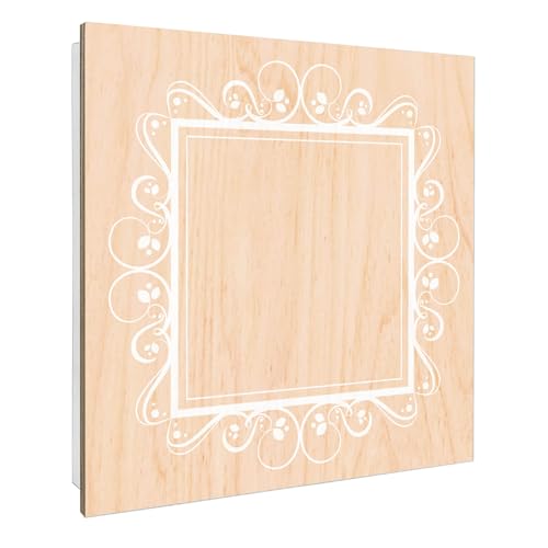 banjado Design Schlüsselkasten Holz für 50 Schlüssel - Schlüsselbox mit bedruckter Holzfront - Korpus weiß Scharnier rechts 30 x 30cm groß - Schlüsselaufbewahrung Motiv Zierrahmen Grau-Weiß banjado Design Schlüsselkasten Holz für 50 Schlüssel - Schlüsselbox mit bedruckter Holzfront - Korpus weiß Scharnier rechts 30 x 30cm groß - Schlüsselaufbewahrung Motiv Zierrahmen Grau-Weiß von banjado