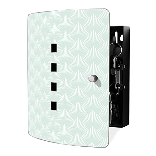 banjado Design Schlüsselkasten aus Edelstahl für 10 Schlüssel/Schlüsselbox zur Schlüsselaufbewahrung 24 x 21,5 x 7cm groß mit praktischem Magnetverschluss/Motiv Strahlen Mint banjado Design Schlüsselkasten aus Edelstahl für 10 Schlüssel/Schlüsselbox zur Schlüsselaufbewahrung 24 x 21,5 x 7cm groß mit praktischem Magnetverschluss/Motiv Strahlen Mint von banjado