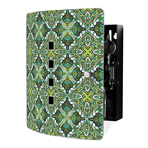banjado Design Schlüsselkasten aus Edelstahl für 10 Schlüssel/Schlüsselbox zur Schlüsselaufbewahrung 24 x 21,5 x 7cm groß mit praktischem Magnetverschluss/Motiv Grünes Muster banjado Design Schlüsselkasten aus Edelstahl für 10 Schlüssel/Schlüsselbox zur Schlüsselaufbewahrung 24 x 21,5 x 7cm groß mit praktischem Magnetverschluss/Motiv Grünes Muster von banjado